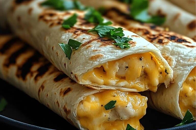 Cheesy Garlic Chicken Wraps recipe