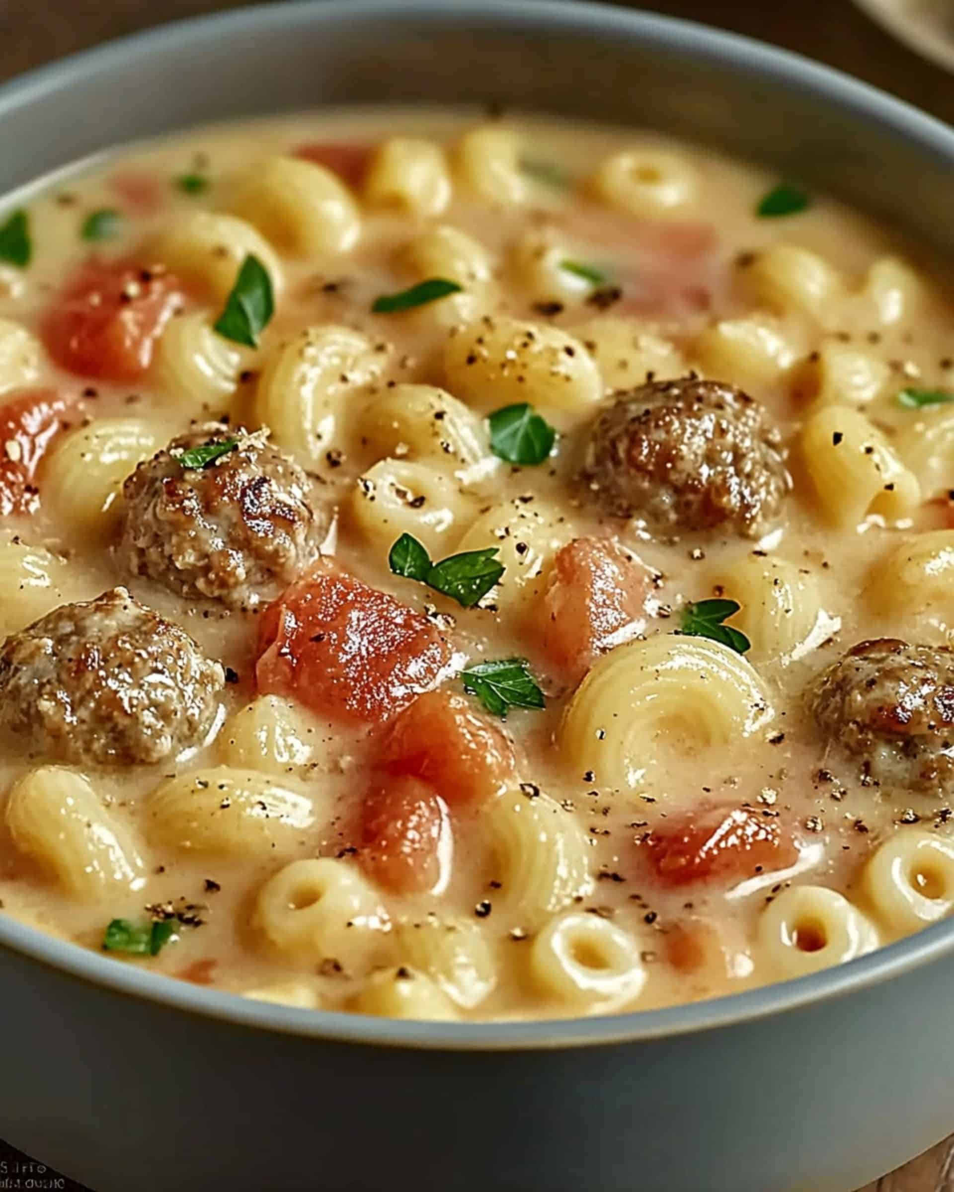 Creamy Parmesan Italian Sausage Ditalini Soup recipe