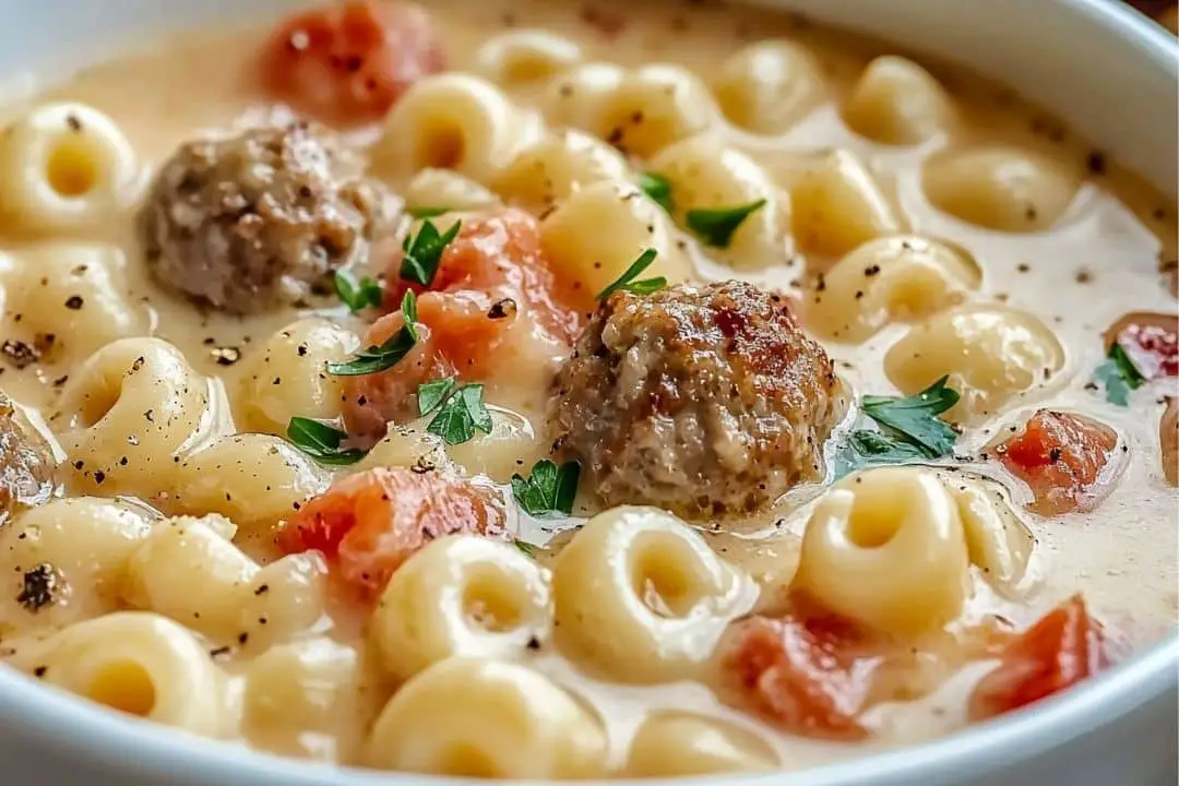 Creamy Parmesan Italian Sausage Ditalini Soup recipe