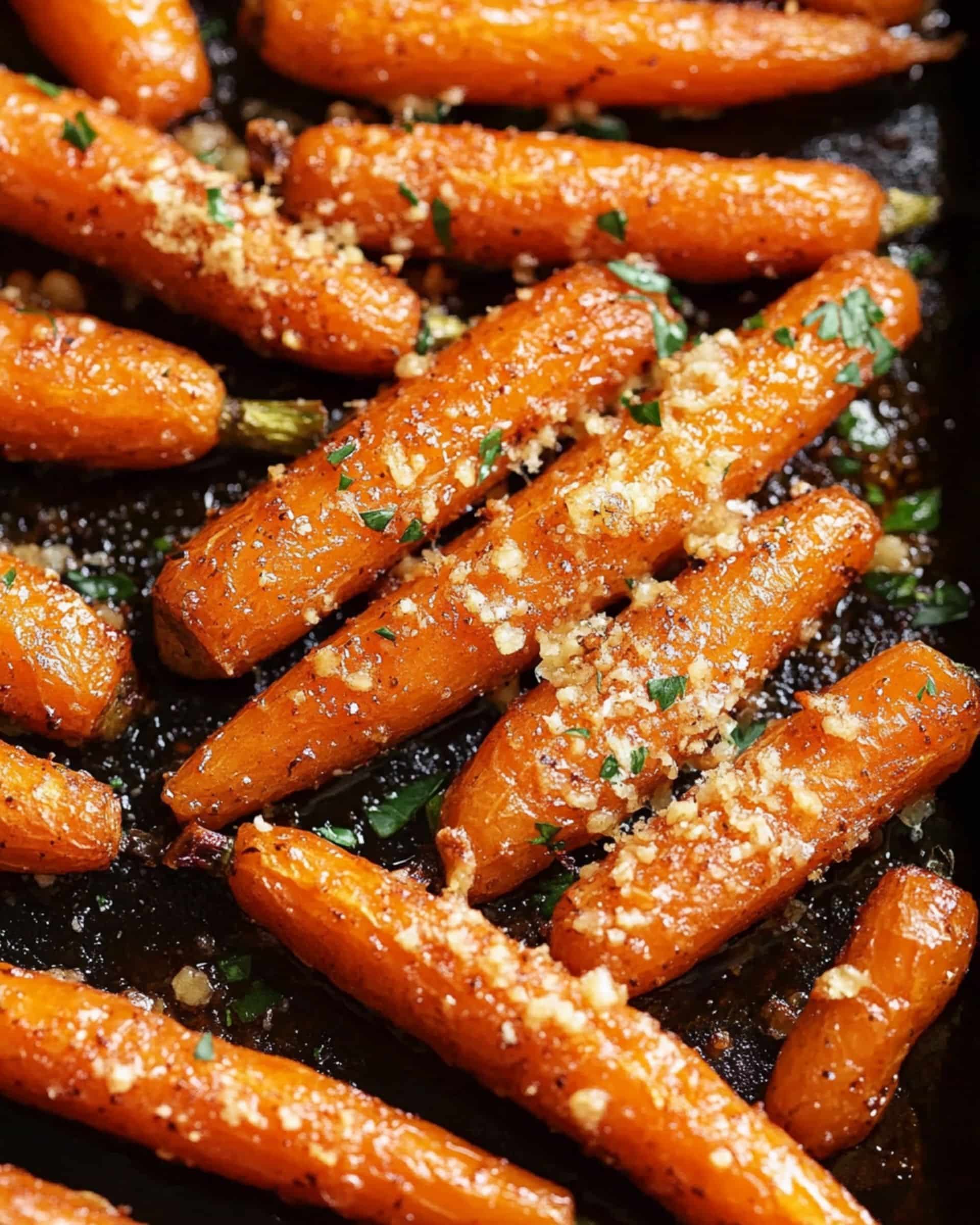 Garlic Parmesan Roasted Carrots recipe