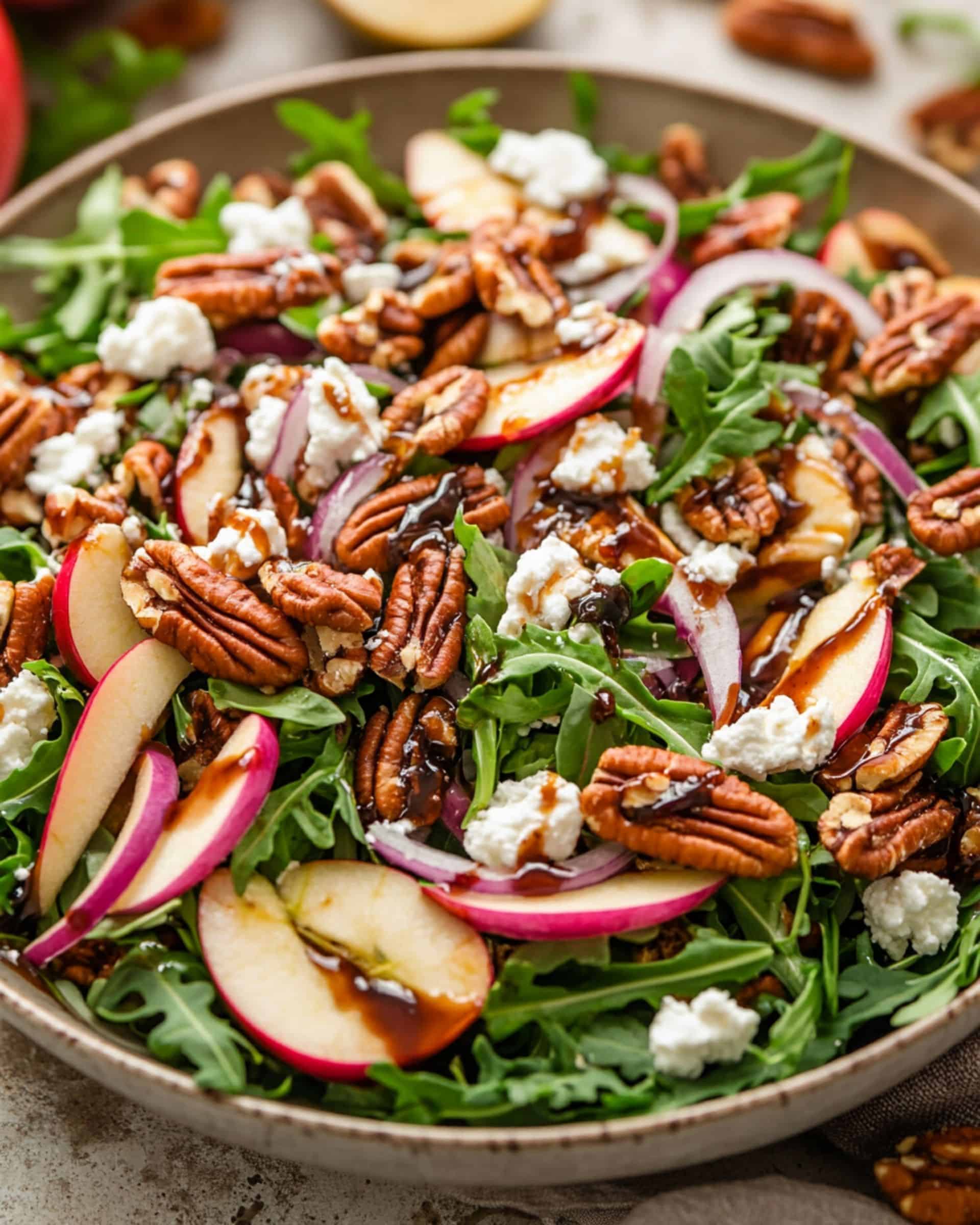 Apple Arugula Salad With Maple Pecans recipe