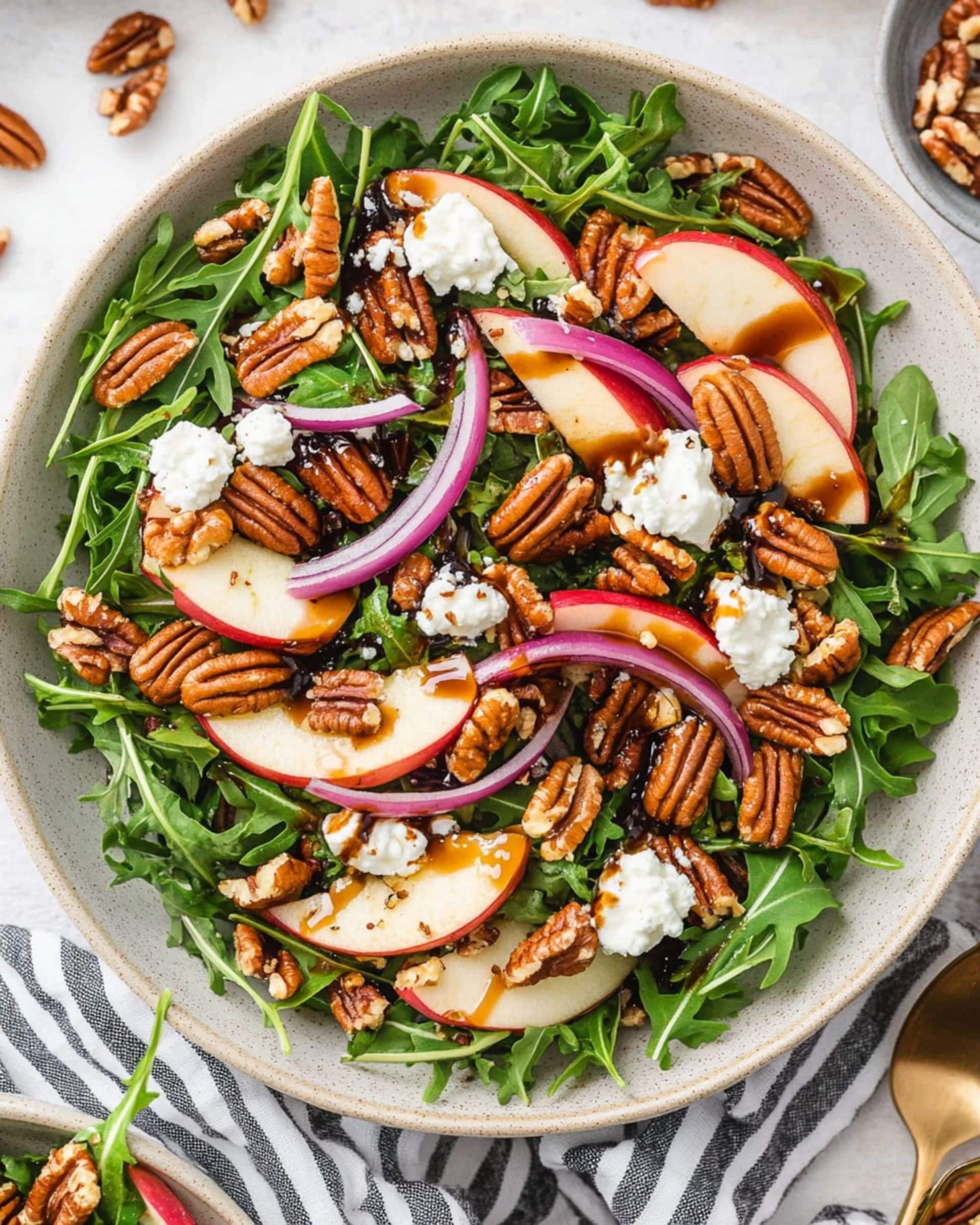 Apple Arugula Salad With Maple Pecans recipe