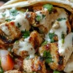 Cheesy Garlic Chicken Wraps Recipe