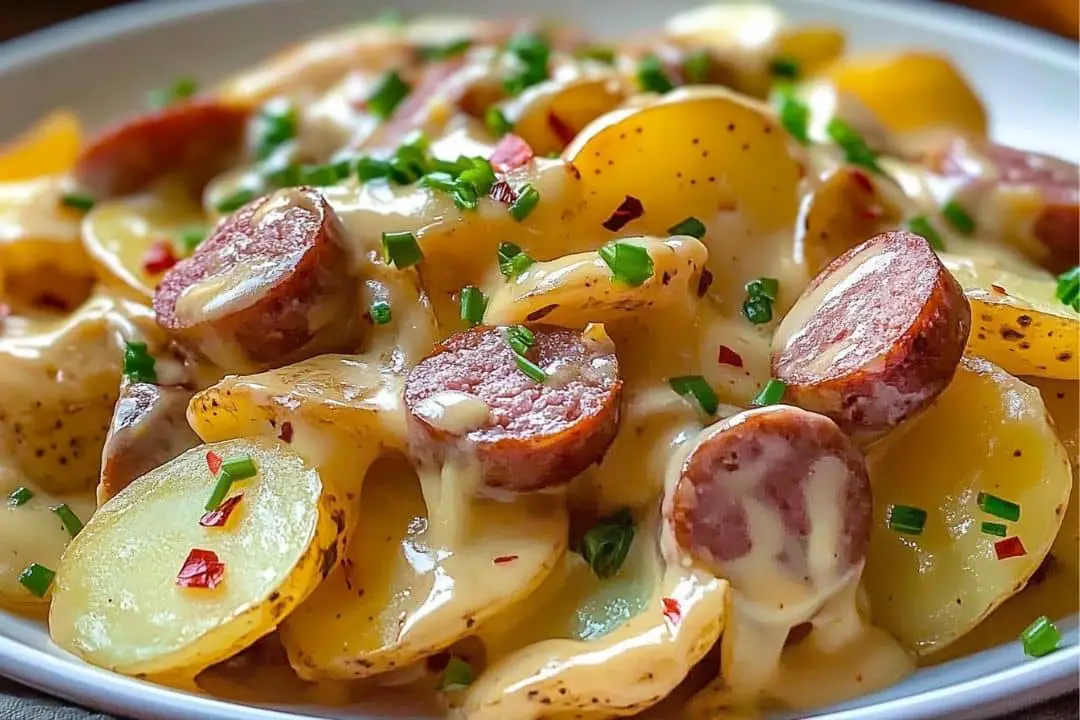 Cheesy Ranch Potatoes and Smoked Sausage Recipe