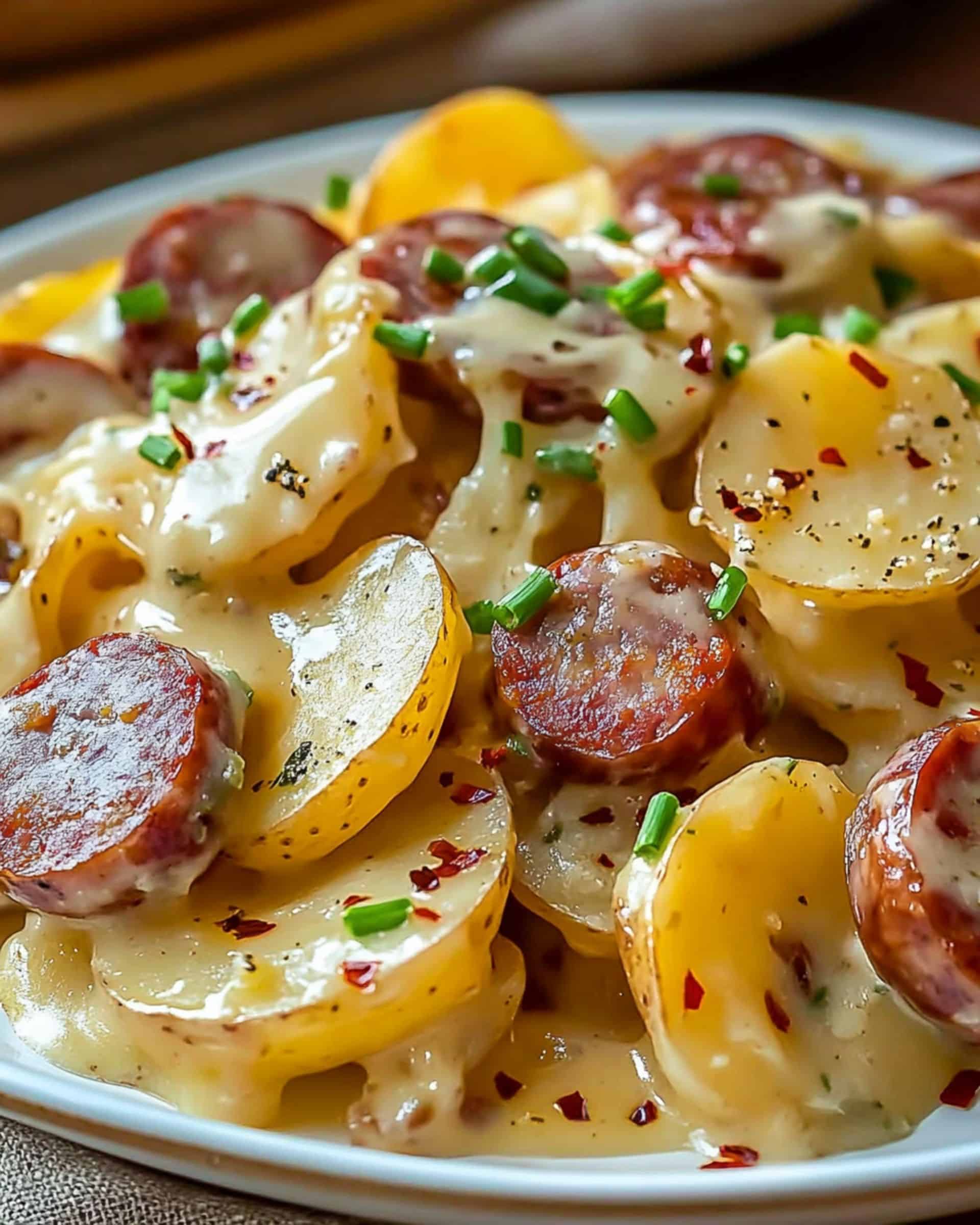 Cheesy Ranch Potatoes and Smoked Sausage Recipe