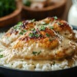 Creamy Smothered Chicken and Rice recipe