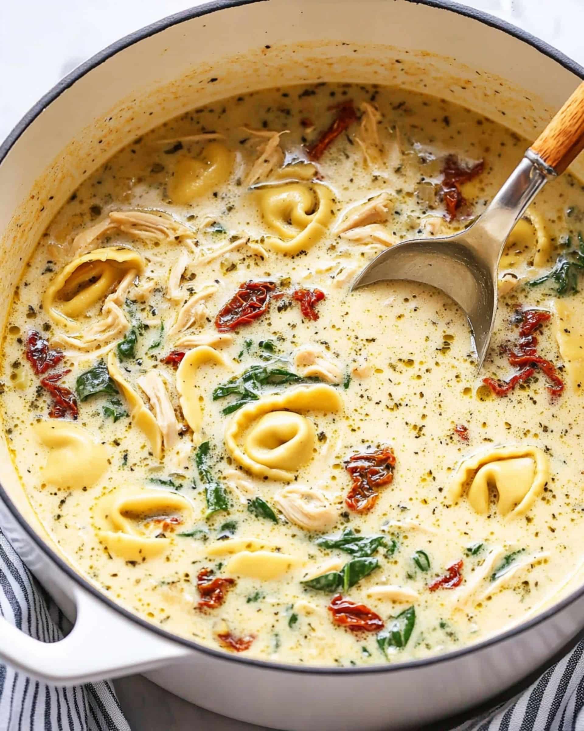 Creamy Tuscan Chicken Tortellini Soup Recipe