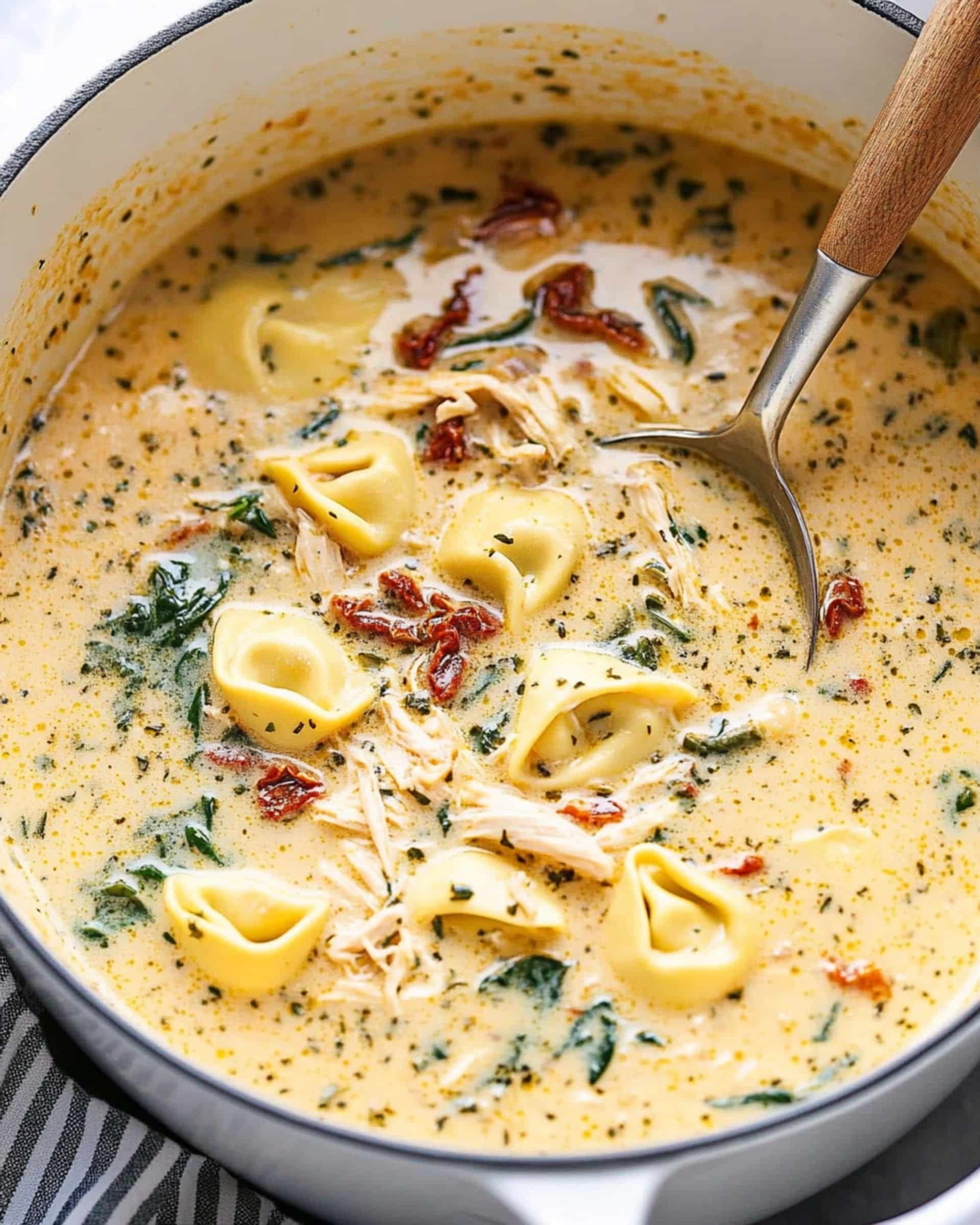 Creamy Tuscan Chicken Tortellini Soup Recipe