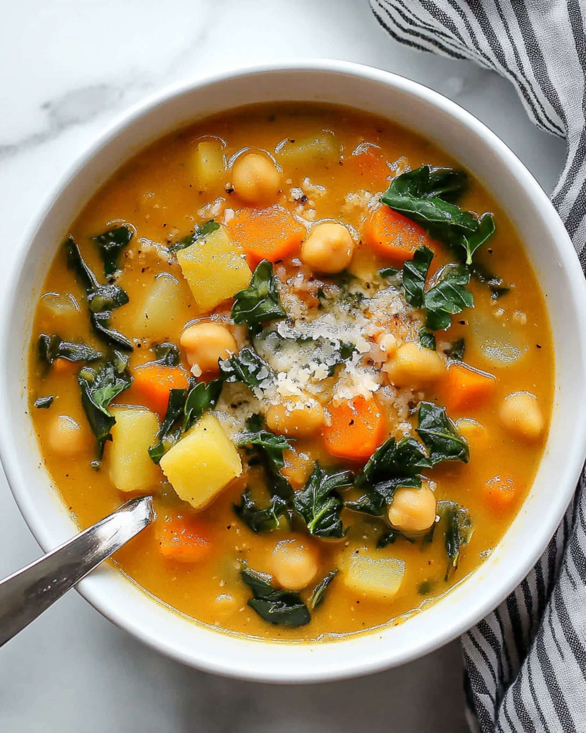 Easy Chickpea Soup with Potatoes, Carrots & Kale recipe