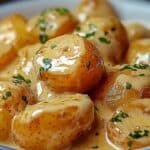 Easy Creamy Garlic Sauce Baby Potatoes recipe