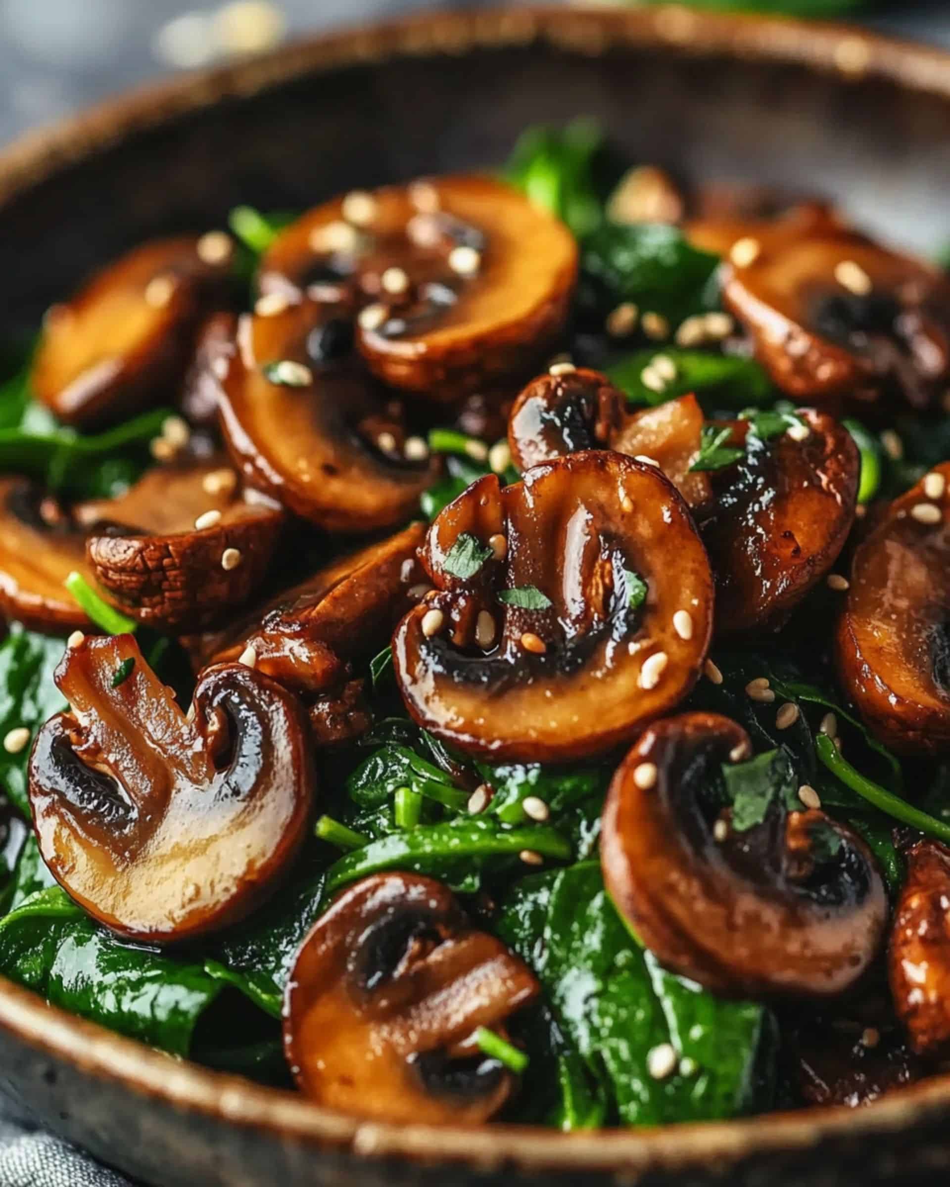 Easy Sautéed Mushrooms with Spinach Recipe
