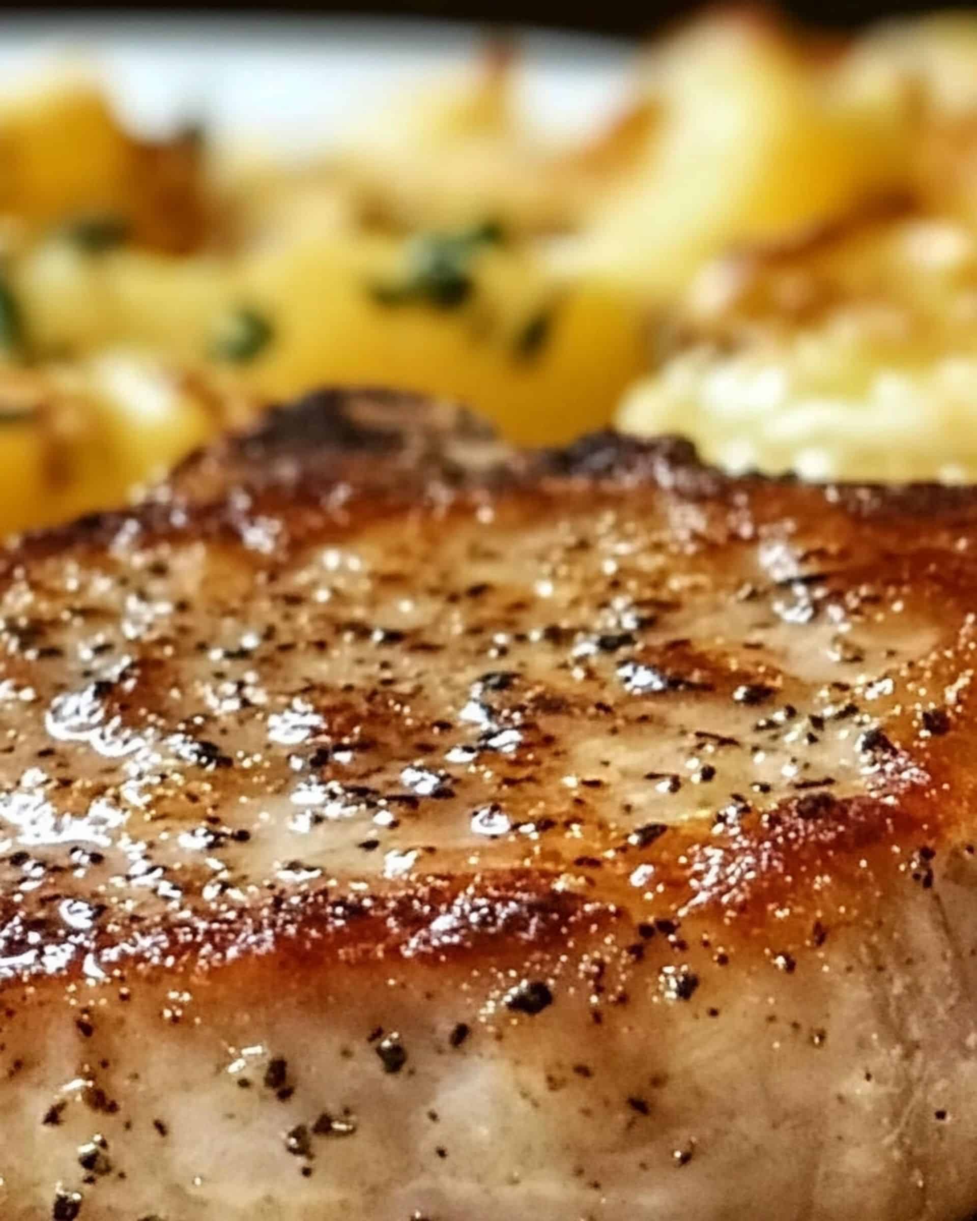 Garlic Parmesan Pork Chops with Cheesy Scalloped Potatoes Recipe