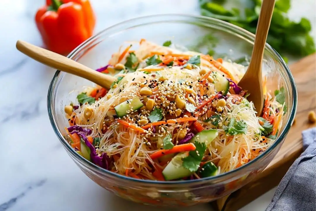 Spring Roll Salad with Spicy Ginger Dressing recipe