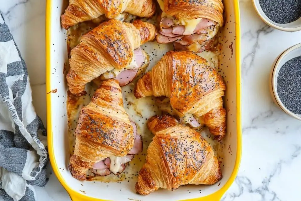 Baked Ham and Cheese Croissants Recipe