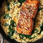 One Skillet Salmon with Lemon Orzo Recipe