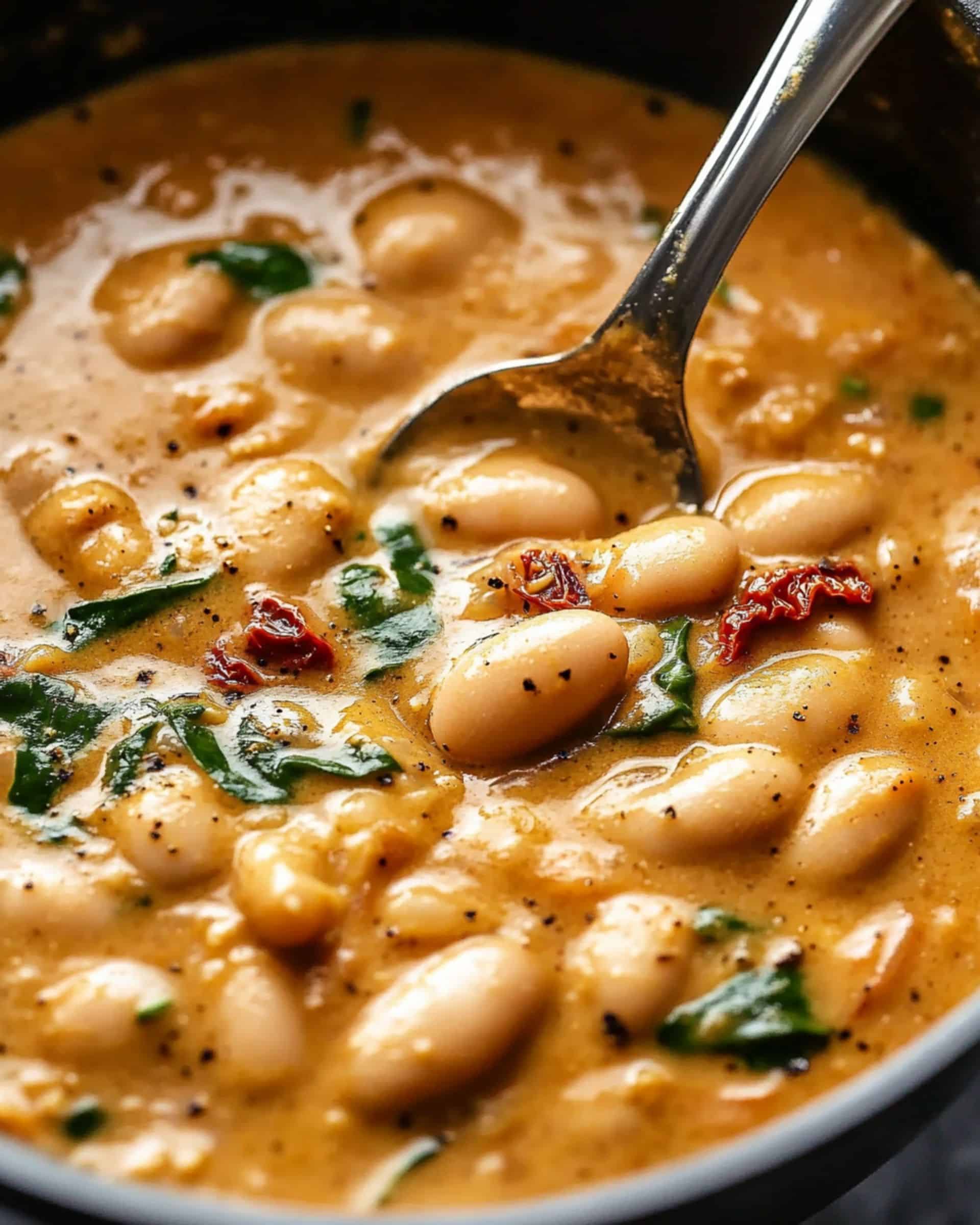 Tuscan Butter Beans with Spinach and Sun-Dried Tomato Recipe
