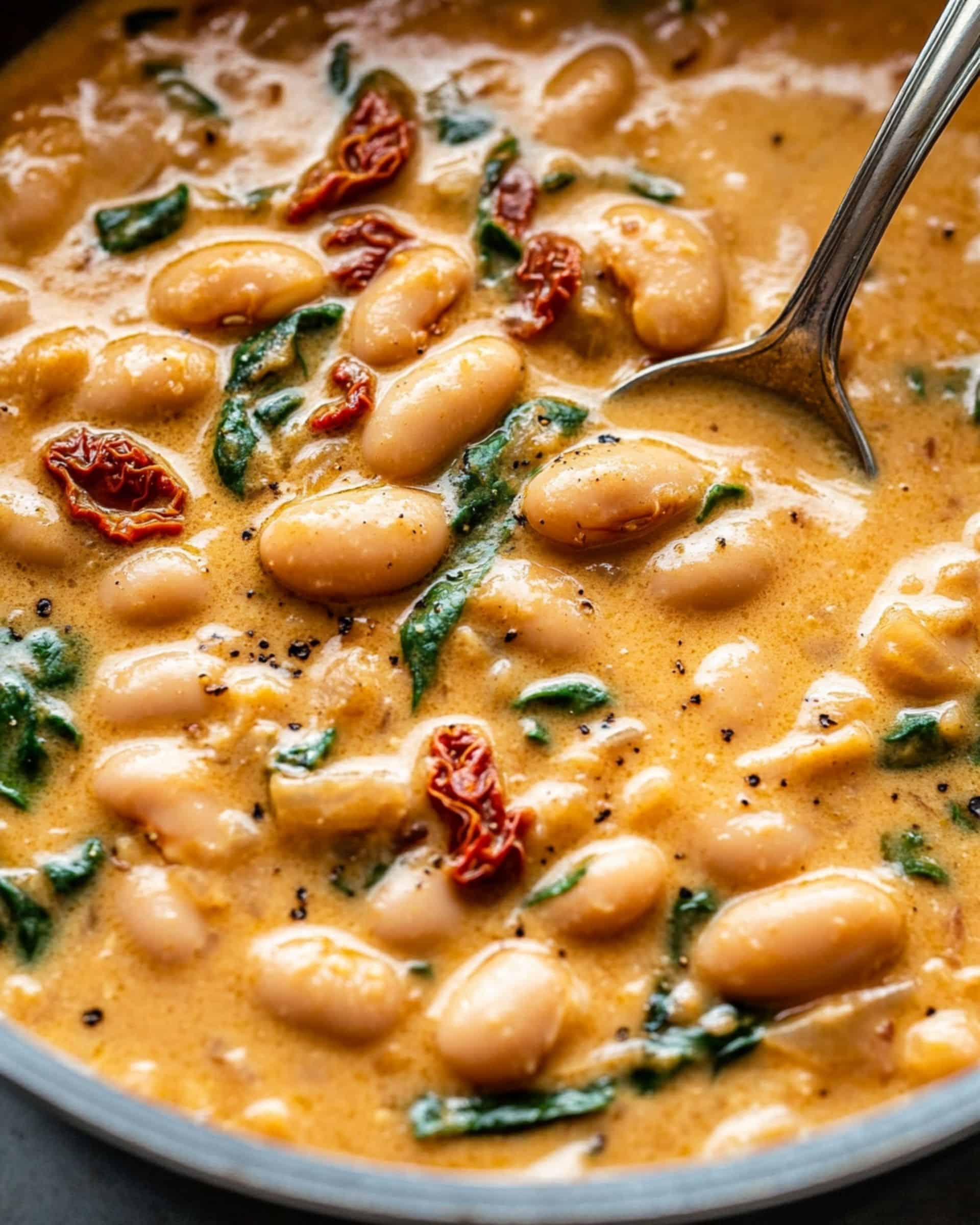 Tuscan Butter Beans with Spinach and Sun-Dried Tomato Recipe