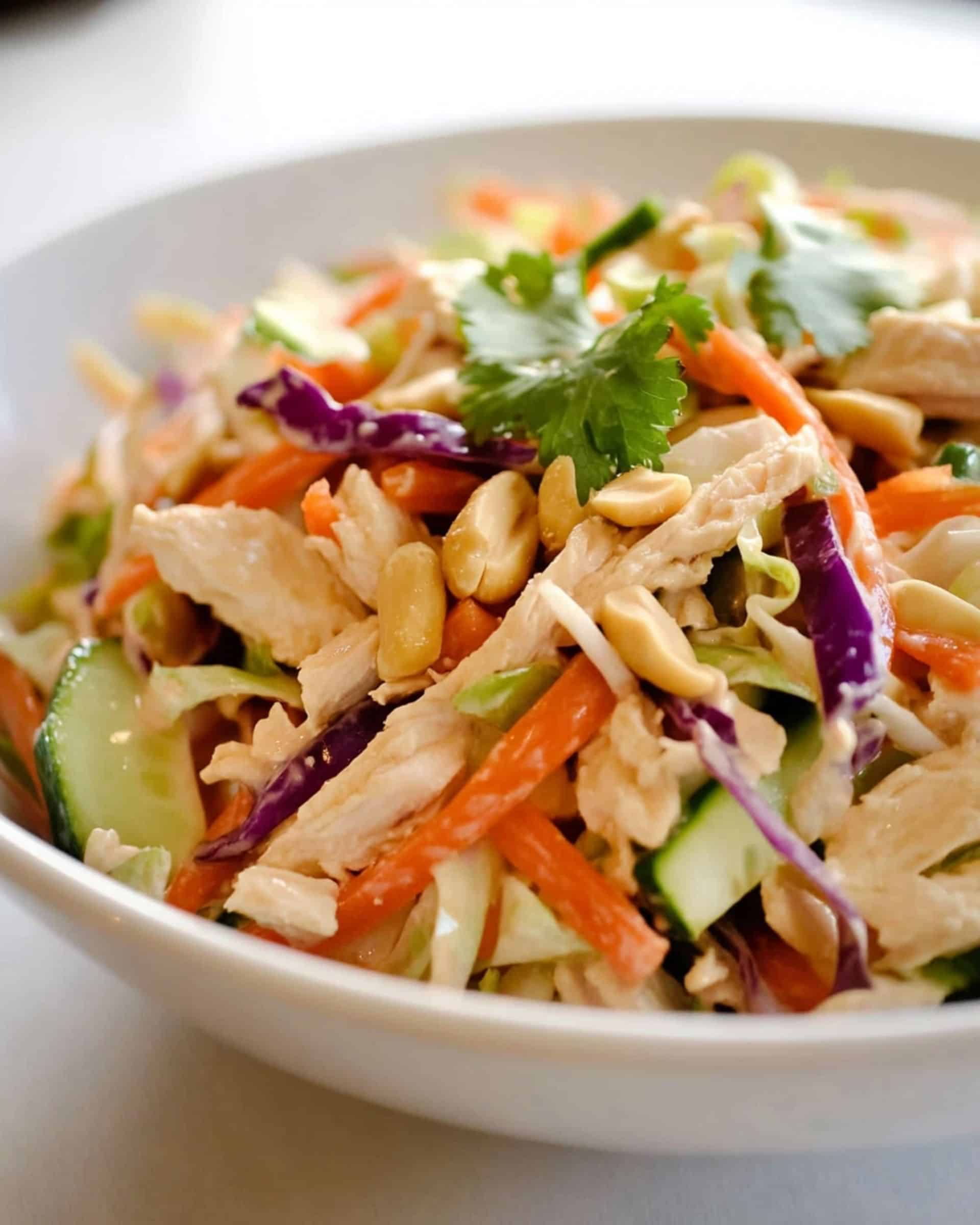 Thai Peanut Chicken Crunch Slaw Salad Recipe
