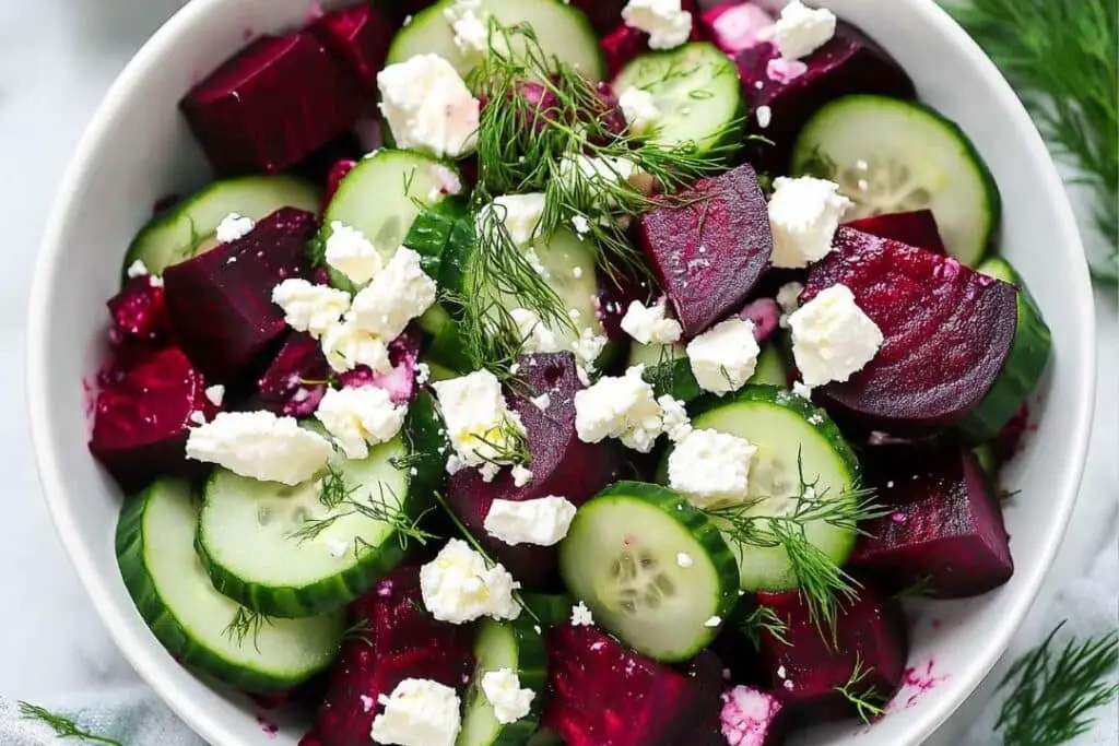 Beet Salad with Feta, Cucumbers, and Dill Recipe