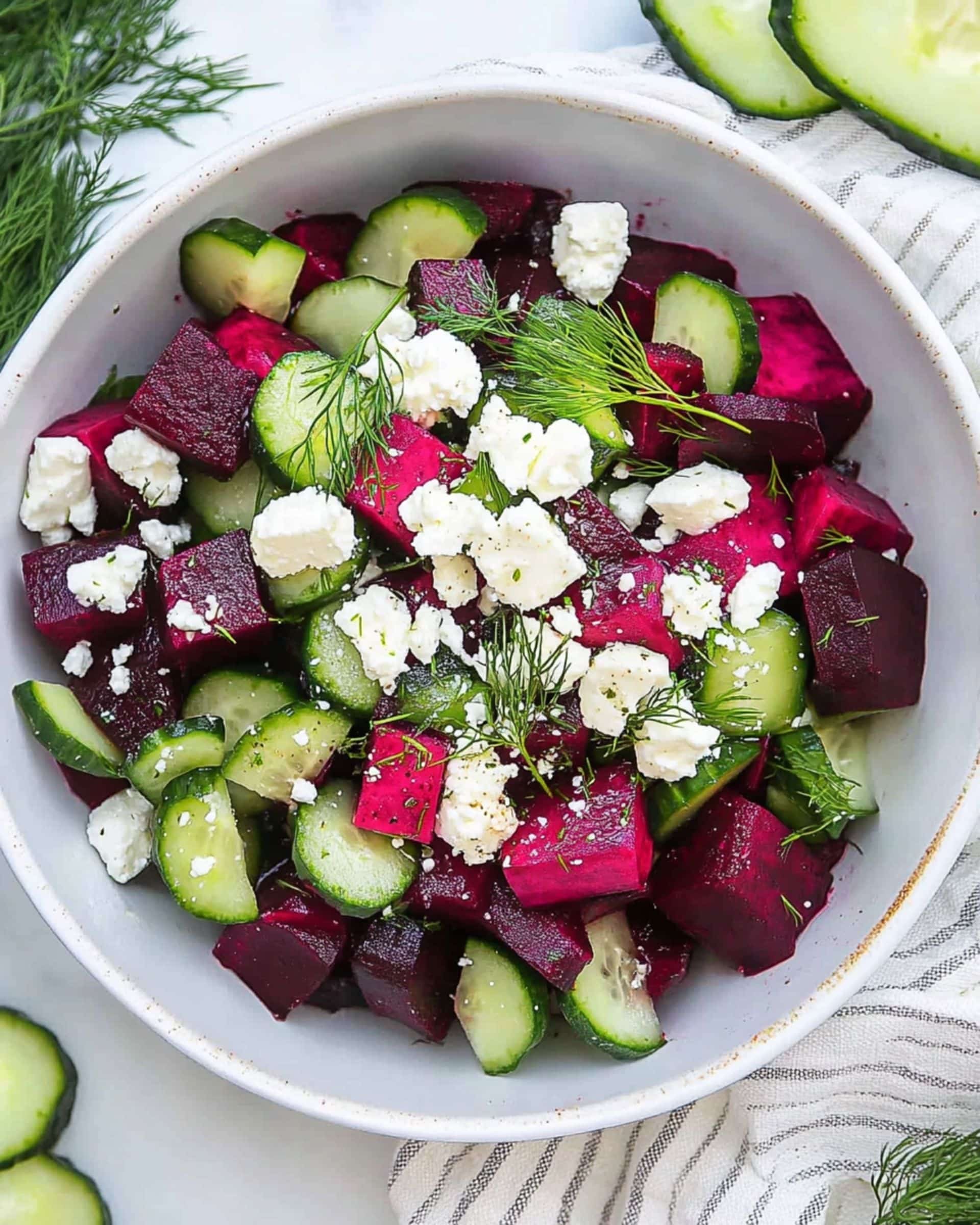 Beet Salad with Feta, Cucumbers, and Dill Recipe