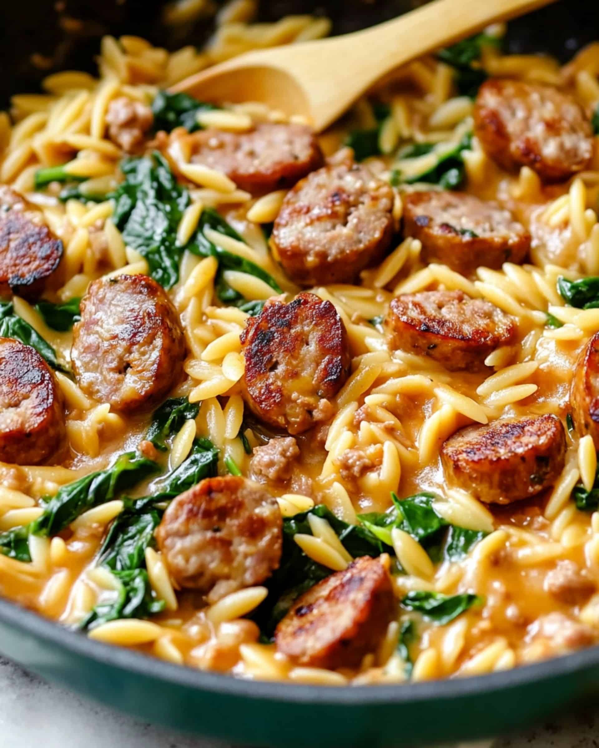 Creamy Chicken Sausage Orzo Recipe