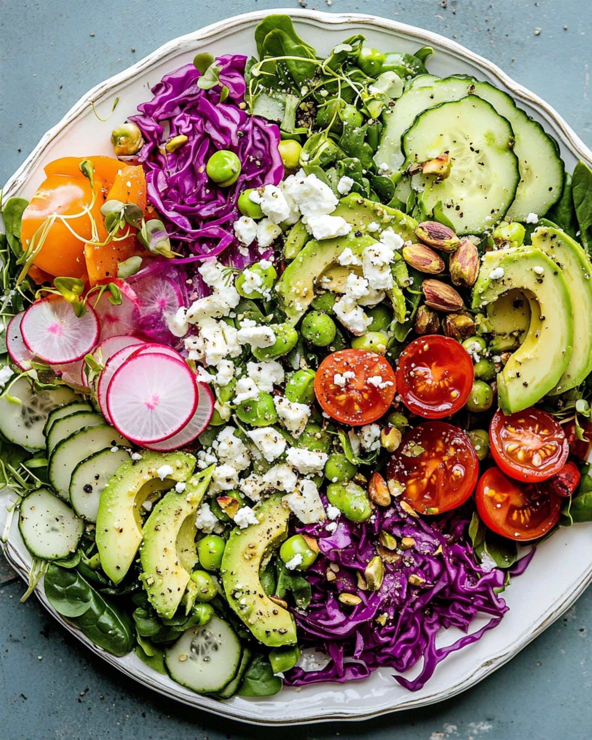 Everything Spring Green Salad with Lemon Basil Vinaigrette Recipe