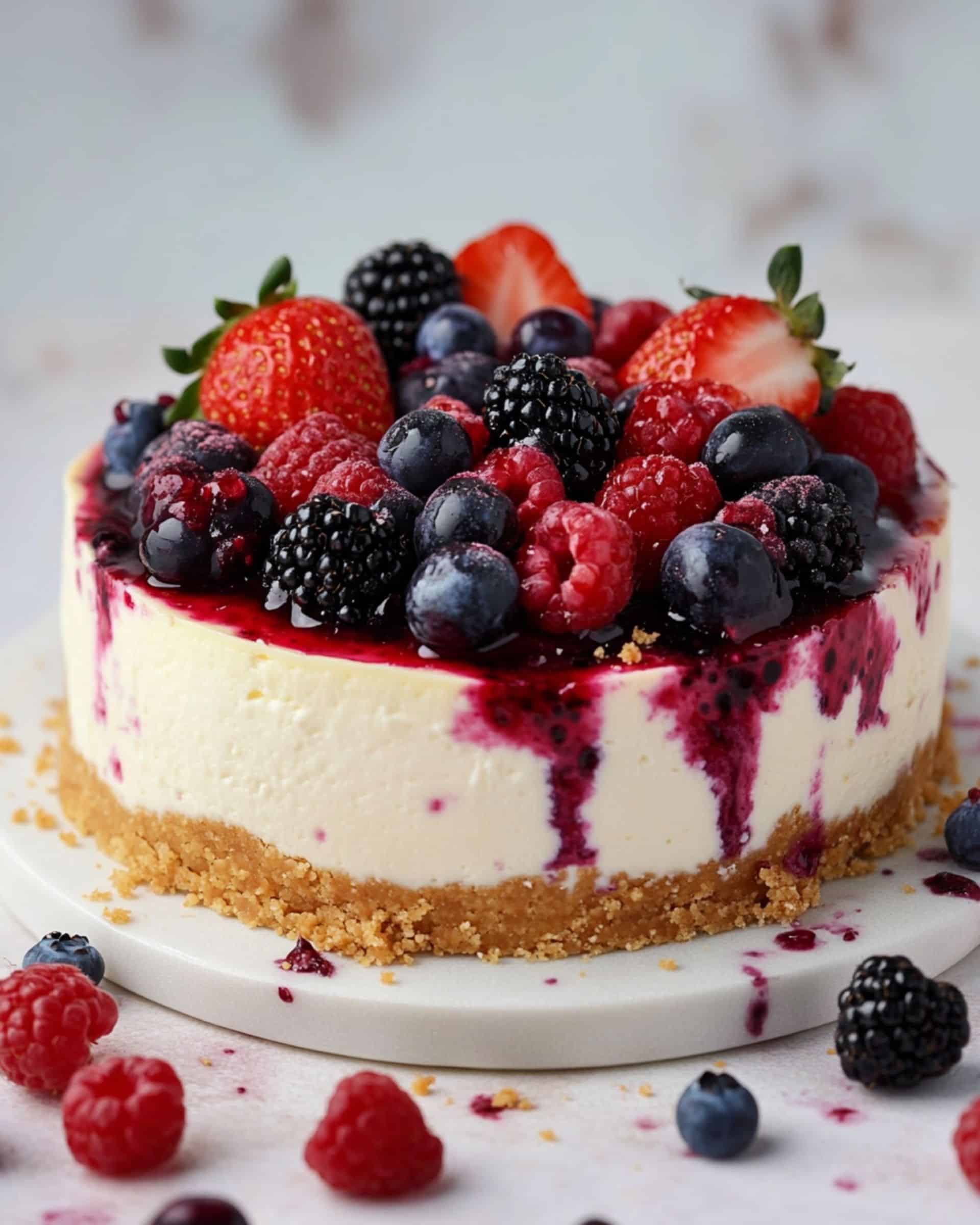 No-Bake Summer Berry Cheesecake Recipe