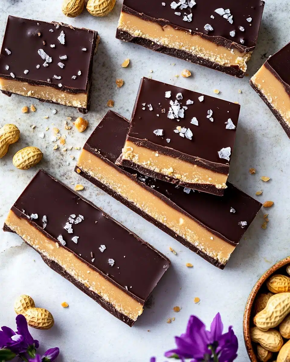 Chocolate Peanut Butter Bars (Homemade Snickers) Recipe