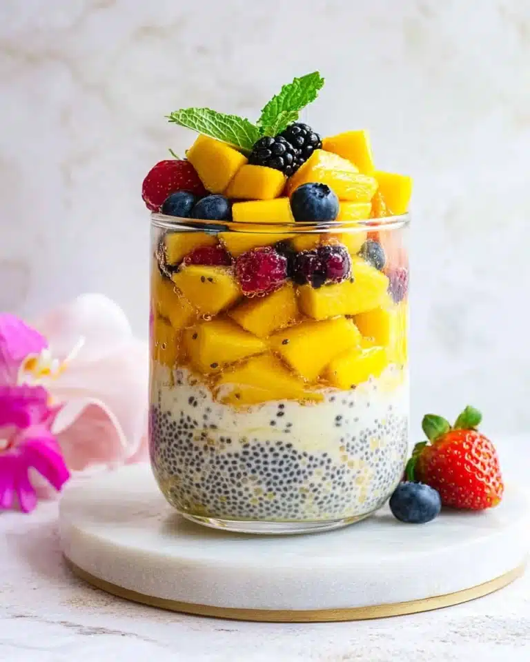 Mango Chia Pudding with Fruit Salad Recipe