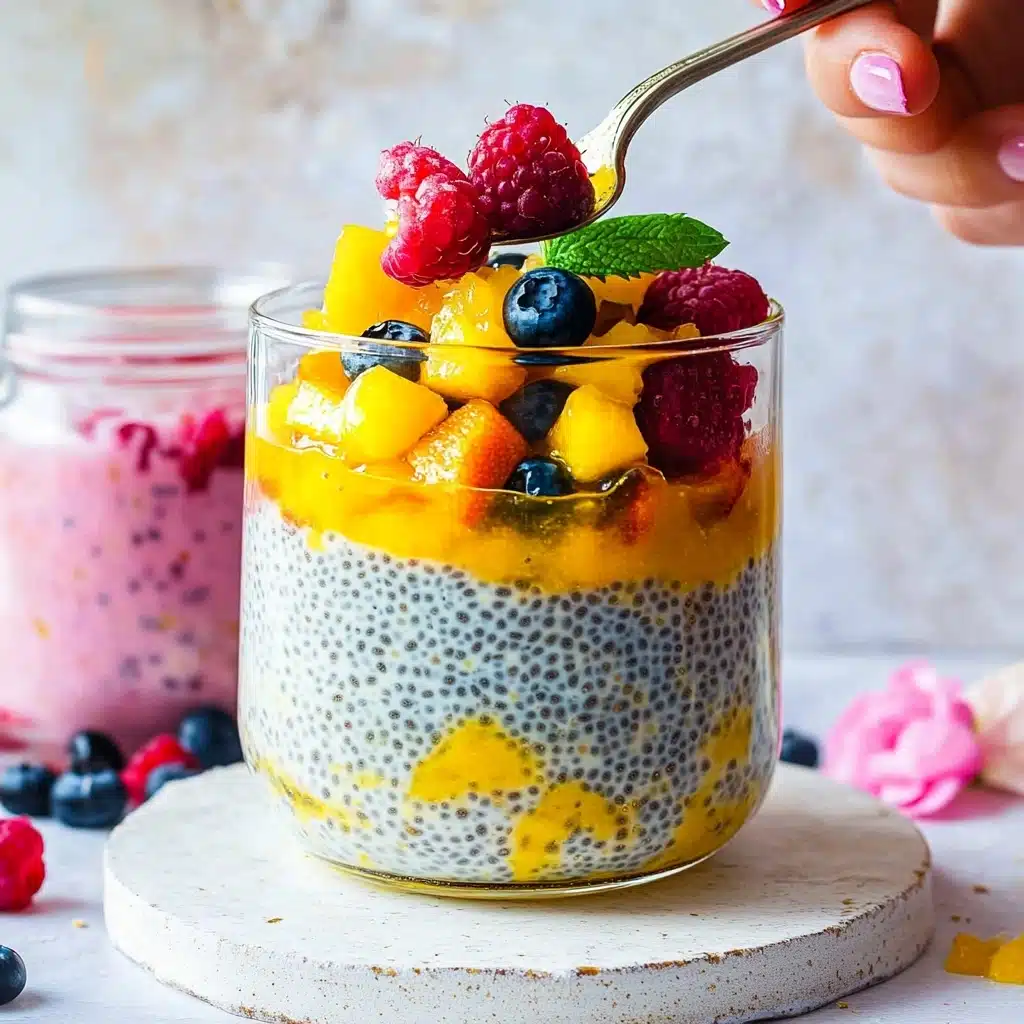 Mango Chia Pudding with Fruit Salad Recipe - Recipe Image