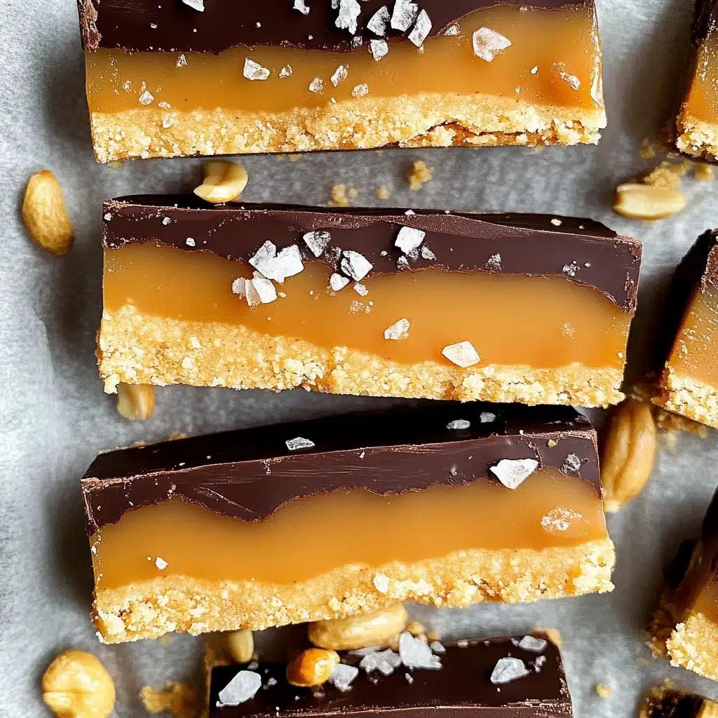 Chocolate Peanut Butter Bars (Homemade Snickers) Recipe - Recipe Image