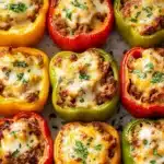 Cheesy Beef and Rice Stuffed Peppers Recipe