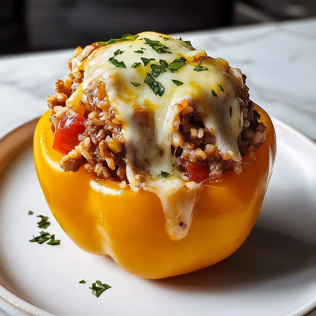 Cheesy Beef and Rice Stuffed Peppers Recipe - Recipe Image