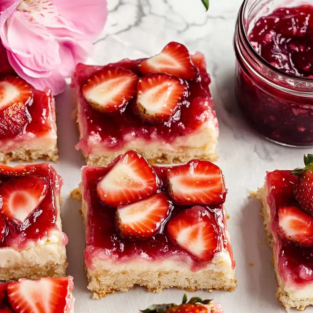 Easy Strawberry Cheesecake Bars Recipe - Recipe Image