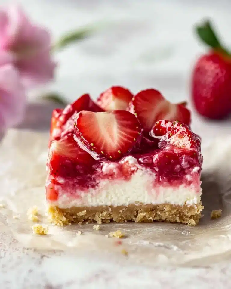 Easy Strawberry Cheesecake Bars Recipe