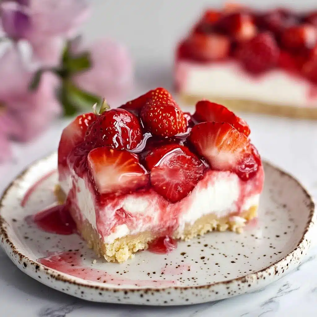 Easy Strawberry Cheesecake Bars Recipe - Recipe Image
