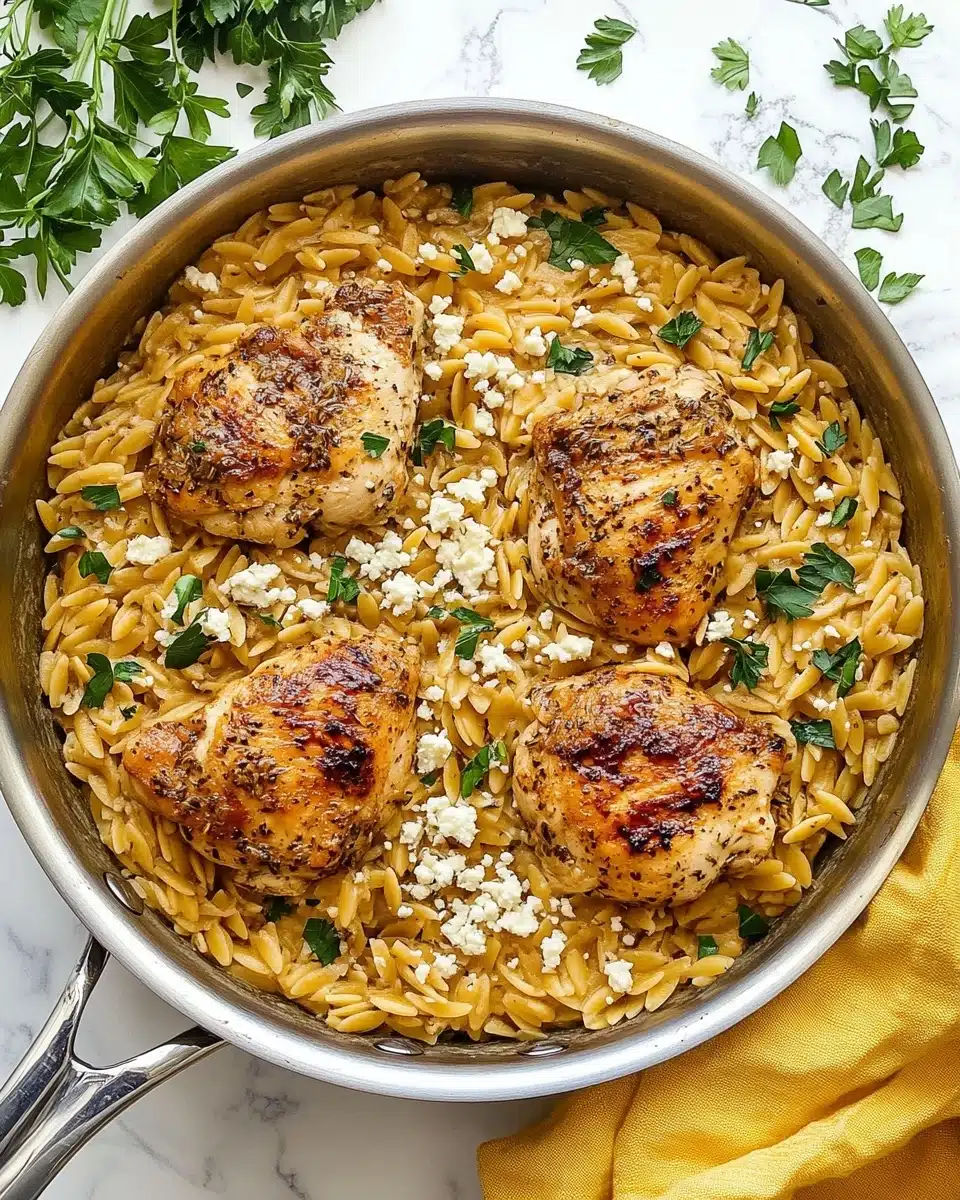 One Pot Lemon Pepper Chicken with Orzo Recipe