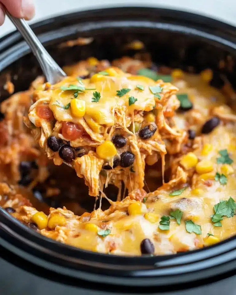 Crockpot Chicken Enchilada Casserole Recipe