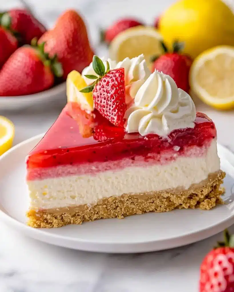 No Bake Strawberry Lemonade Cheesecake Recipe