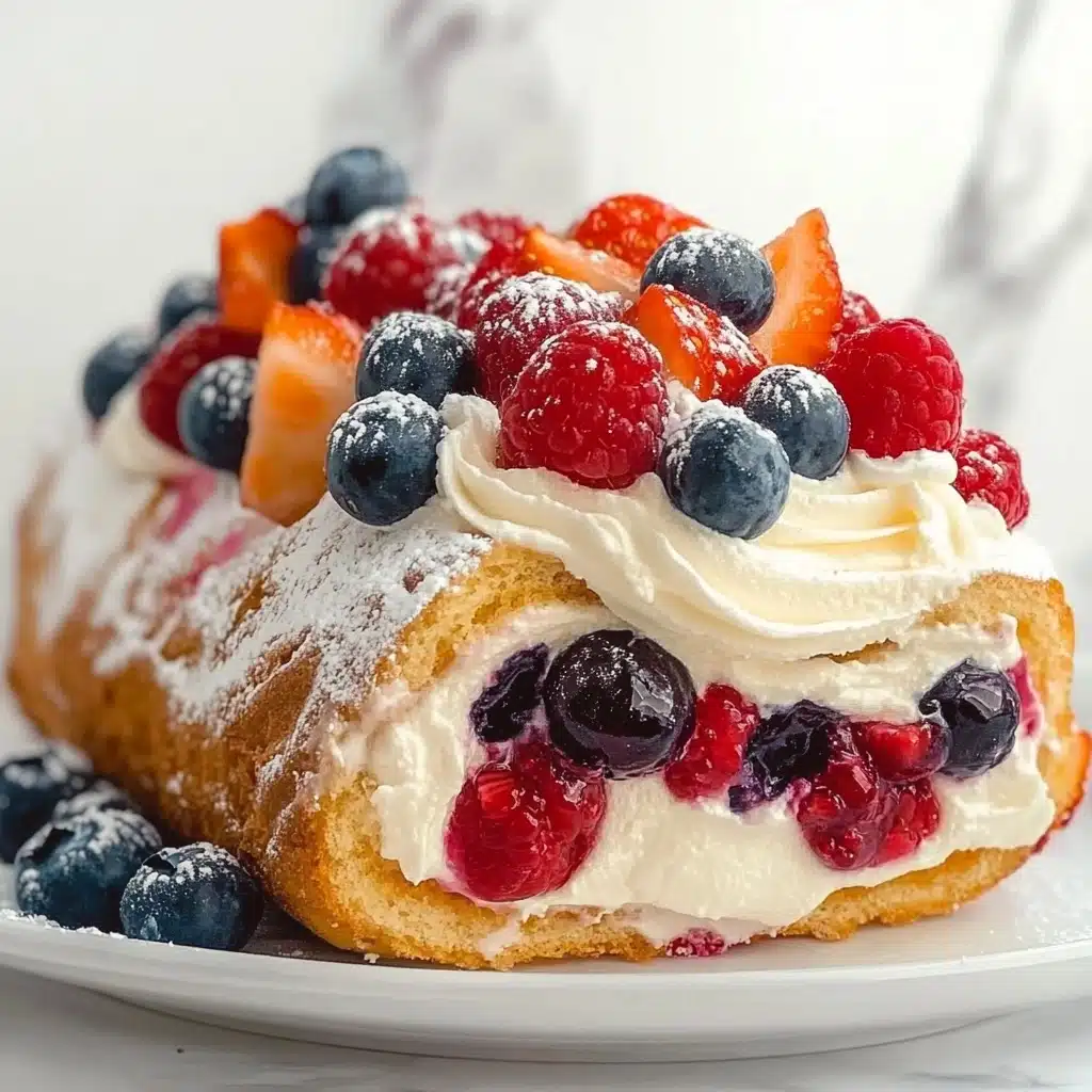 Triple Berry Angel Food Cake Roll Recipe - Recipe Image
