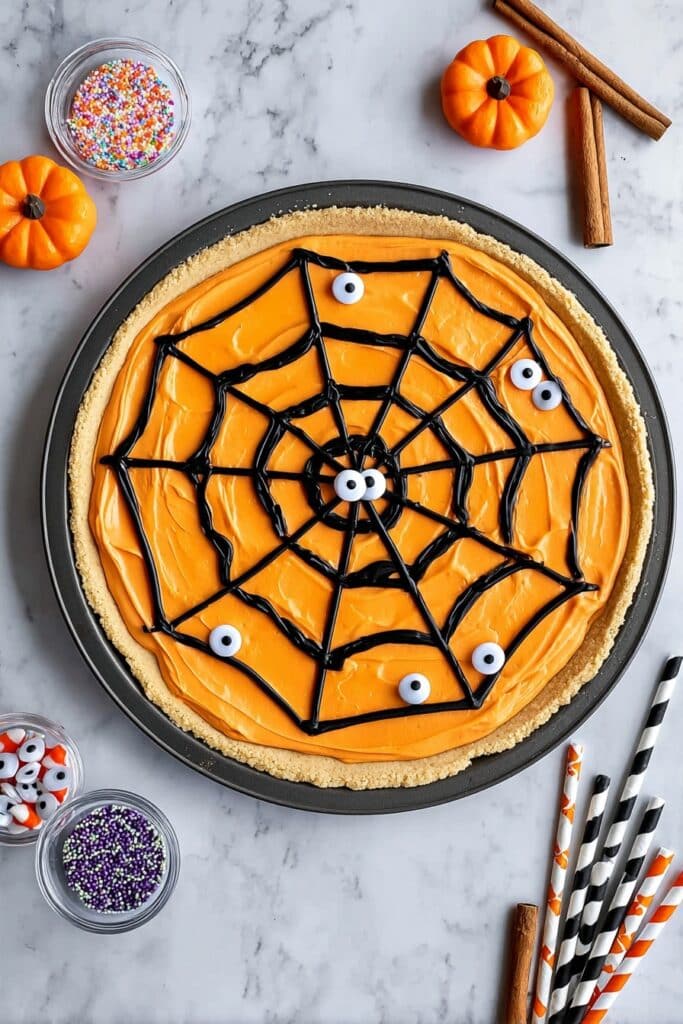 Spiderweb Cookie Pizza Recipe