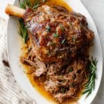 Slow Roast Leg of Lamb with Garlic, Rosemary, and Rich Pan Juices Recipe