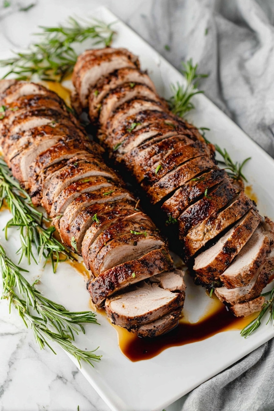 Roasted Pork Tenderloin with Balsamic Herb Sauce Recipe