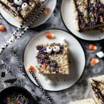 Halloween Rice Krispie Treats with Chocolate Drizzle and Straws Recipe
