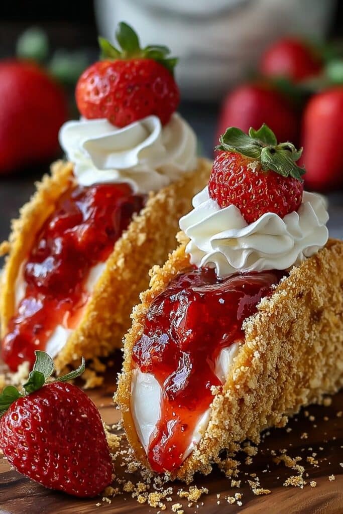 Strawberry Crunch Cheesecake Tacos Recipe