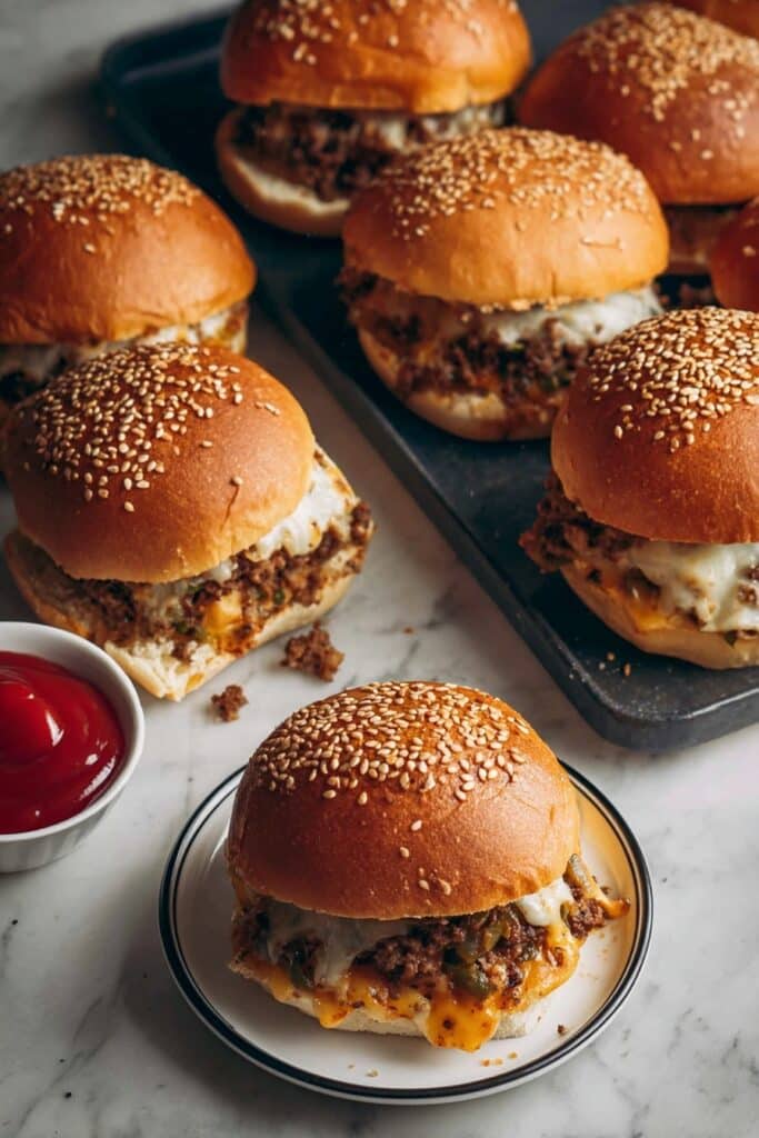 Cheesy Ground Beef Sliders Recipe
