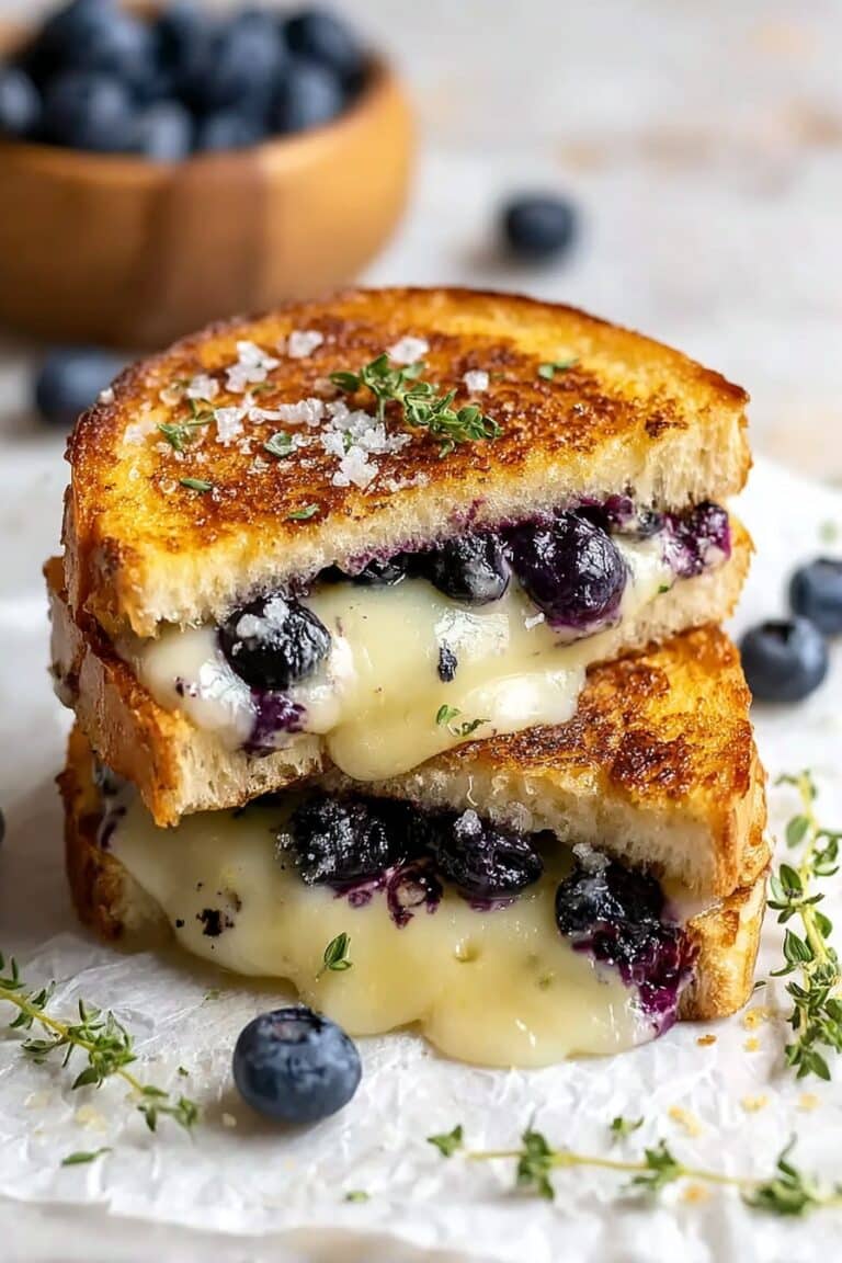 Crispy Blueberry Lemon Thyme Grilled Cheese Sandwich Recipe