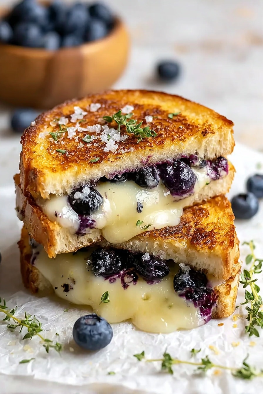 Crispy Blueberry Lemon Thyme Grilled Cheese Sandwich Recipe