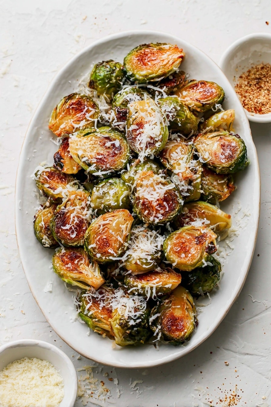Garlic Parmesan Roasted Brussels Sprouts Recipe