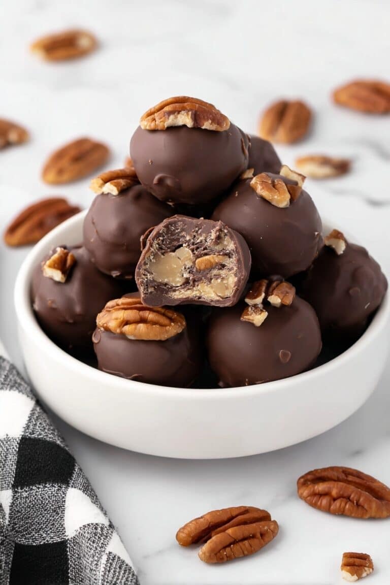 Condensed Milk Pecan Balls with Chocolate Coating Recipe
